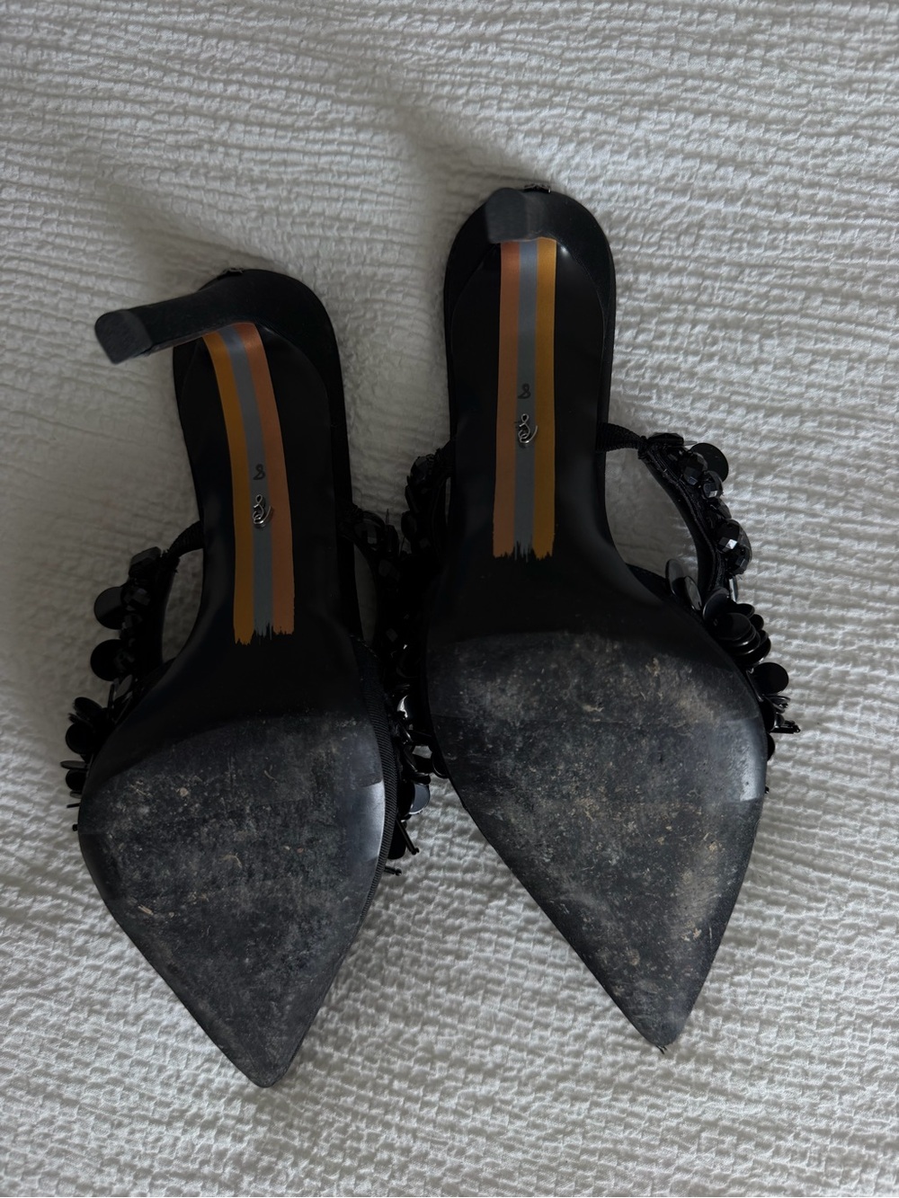 Sam Edelman Black Pointed-Toe Embellished Stiletto Mules - Picture 3 of 4